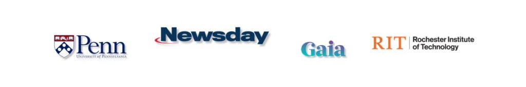 Customer logos: University of Pennsylvania, Newsday, Gaia, and Rochester Institute of Technology.